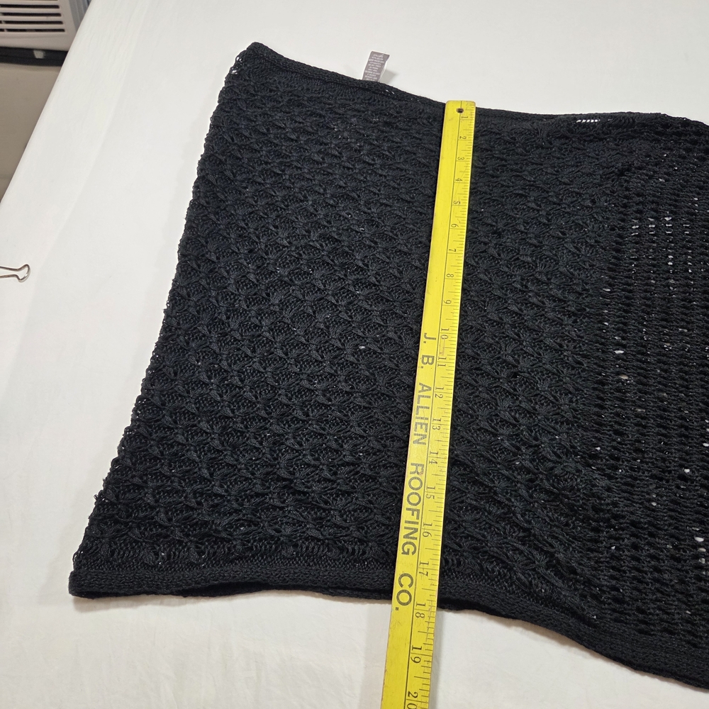 Open Stitch J.Jill Poncho Cape Black Women's Sweater Cover Up One Size NWT BOHO - Picture 7 of 9